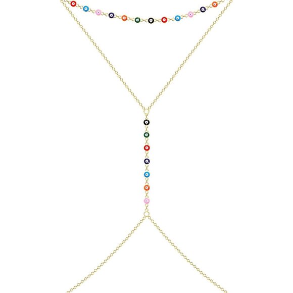 🆕 Women Gold Christmas Body Chain Trendy Stocking Stuffers Layered Waist Beads - Picture 1 of 6